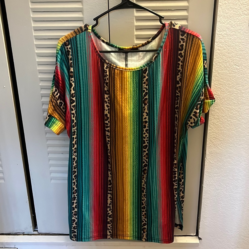 Boutique serape cheetah top